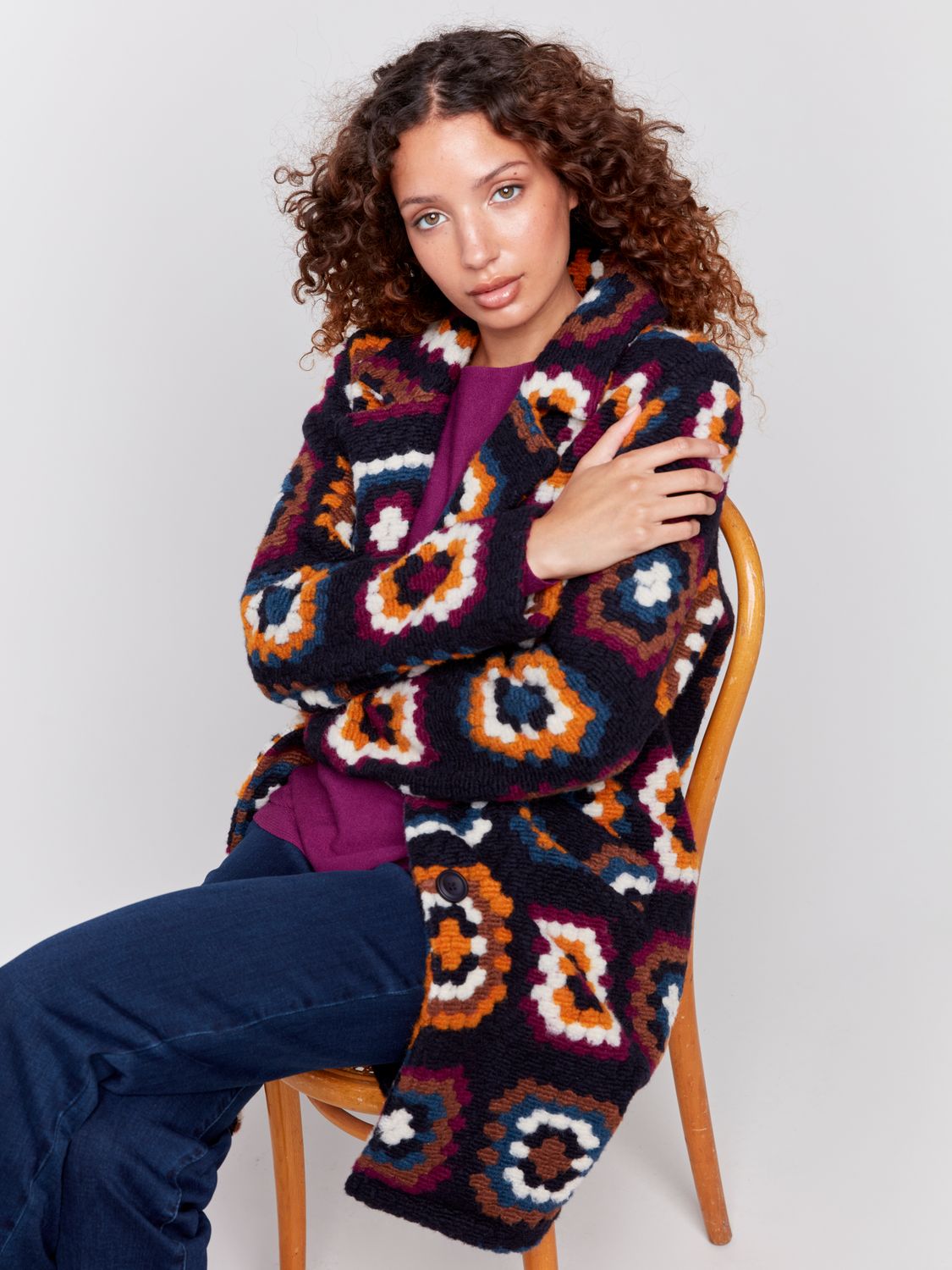 Crochet Pattern Coat C6346/642B, Color: Marine Navy, Size: S