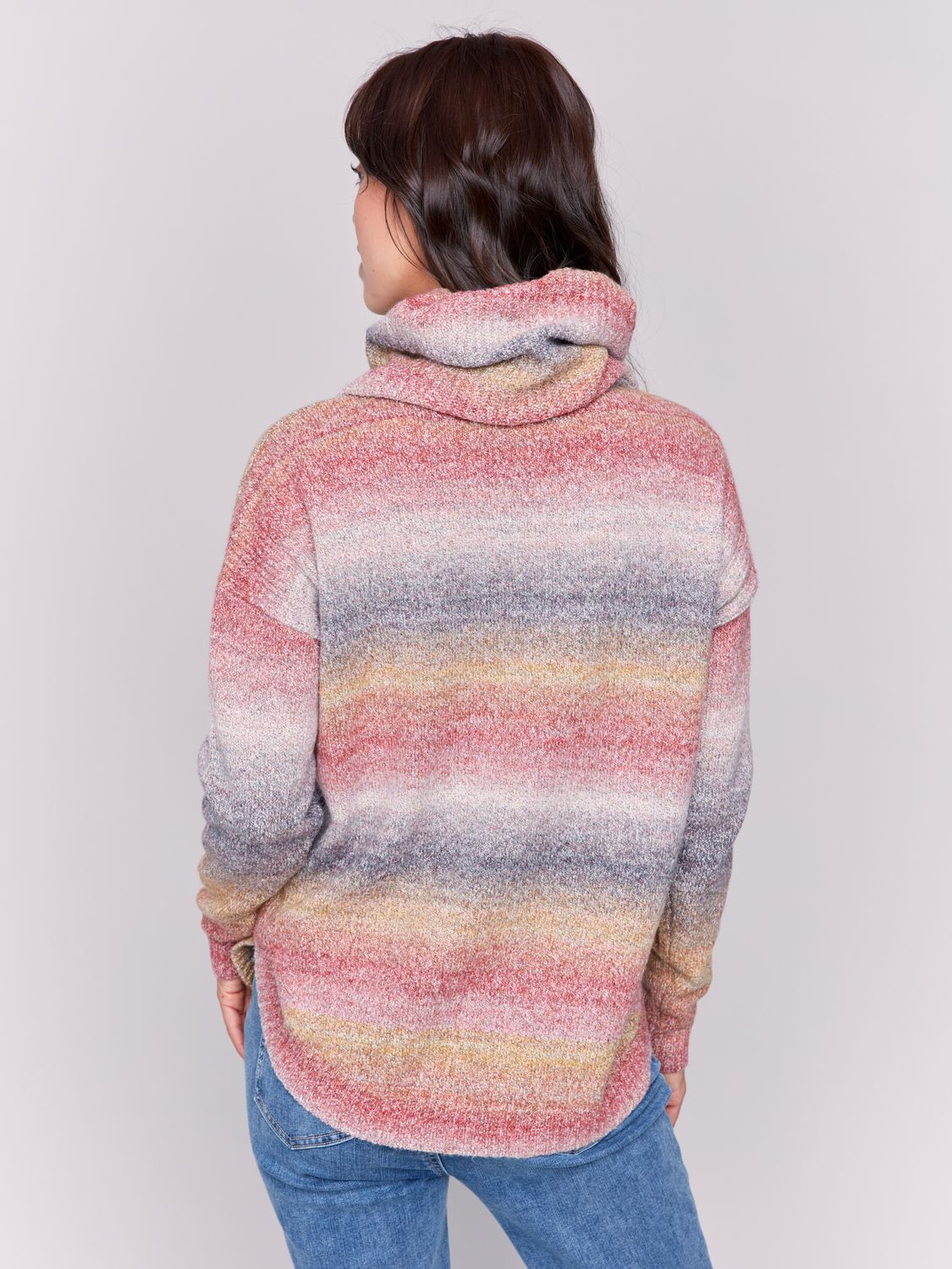 Sweater With Detachable Scarf C2420RR/078C, Color: Pink, Size: XS