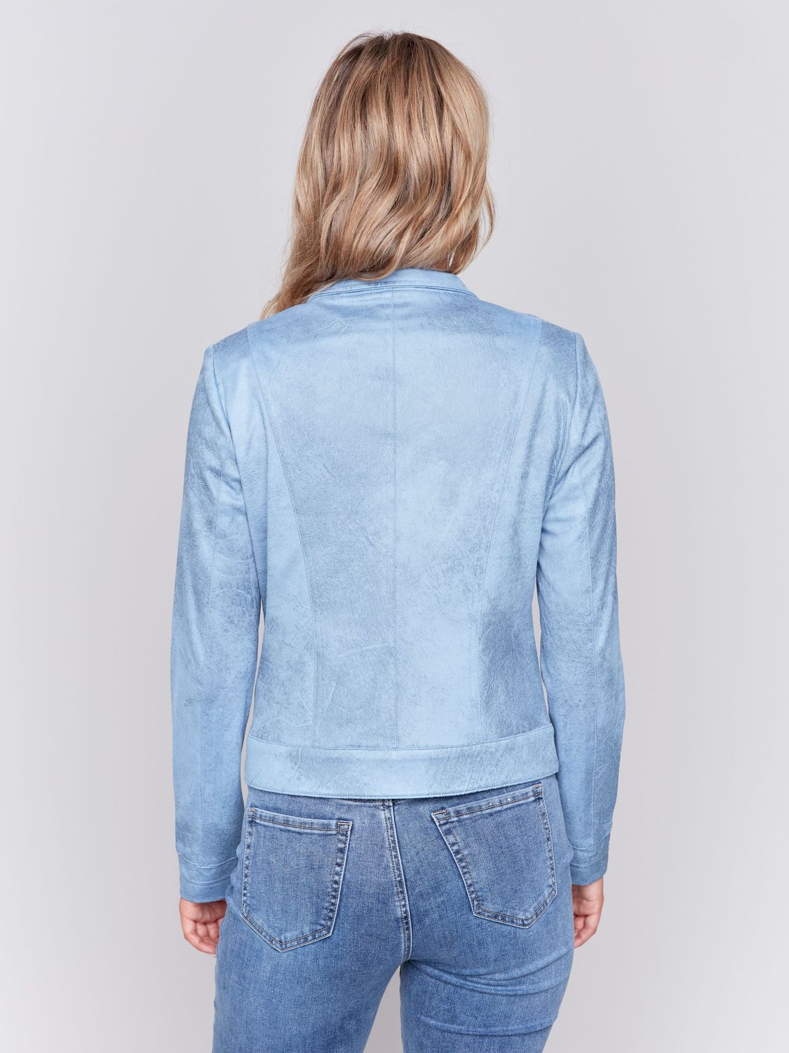 Faux Suede Jacket With Zipper C6336/869A