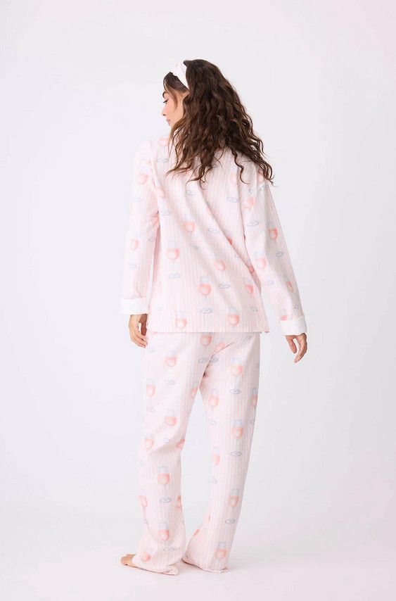 Rose All Day Flannel PJ Set RPFLPJ, Color: Pink Mist, Size: S