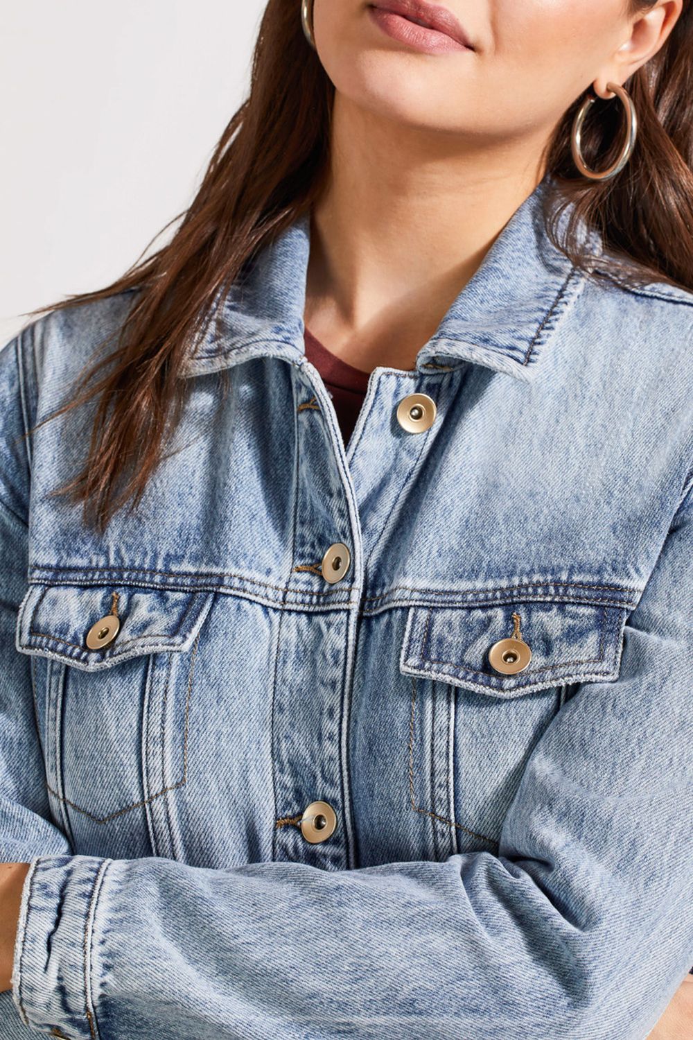 Long Denim Jacket 5673O/4501, Color: Washed Blue, Size: XS