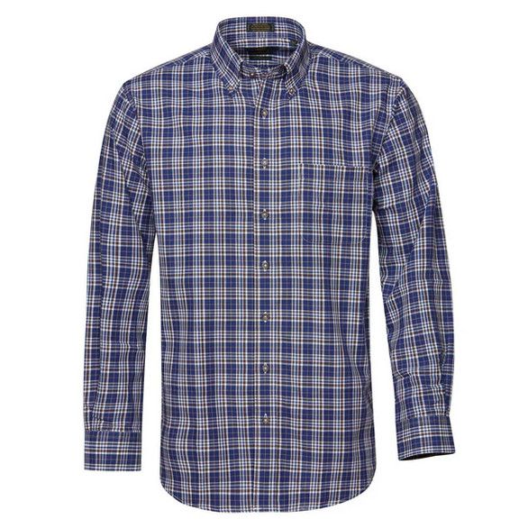 Cotton &amp; Wool Blend Button Down Shirt 653421, Color: Navy 1998, Size: M