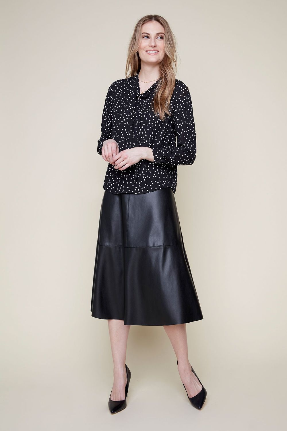 Woven Blouse R1528-122, Color: Black Combo, Size: XS