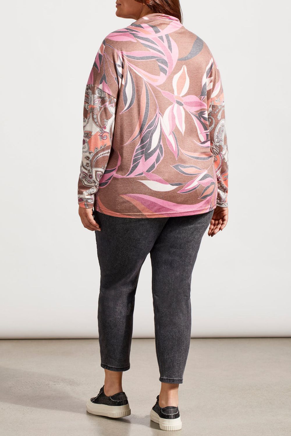 Drop Shoulder Funnel Neck Top 5672O/4214, Color: Blue Jay, Size: S