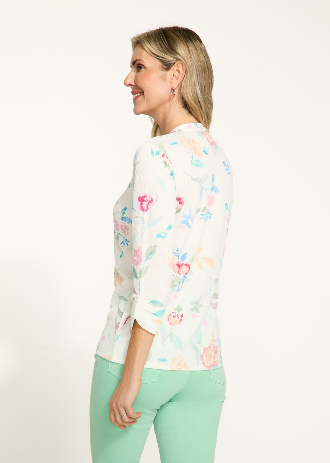 V Neck Top 3254964, Color: Multi, Size: S