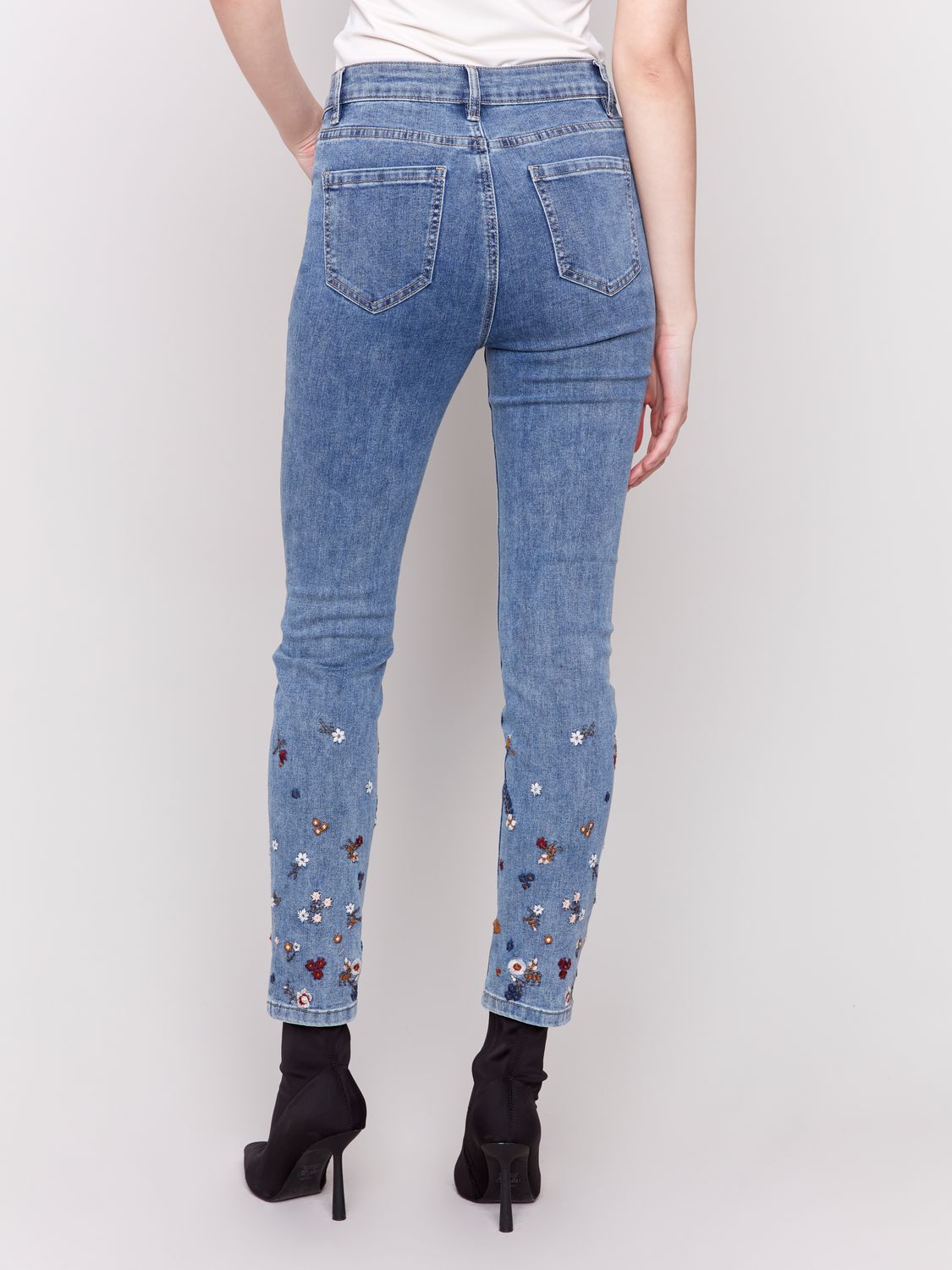 Embroidered Pearl Bottom Pant C5581/431A, Color: Medium Blue, Size: 4