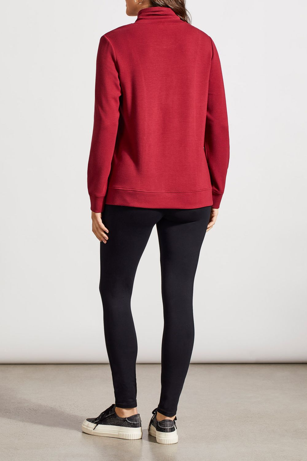 Funnel Neck Top With Pockets 1875O/3390, Color: Bordeaux, Size: S