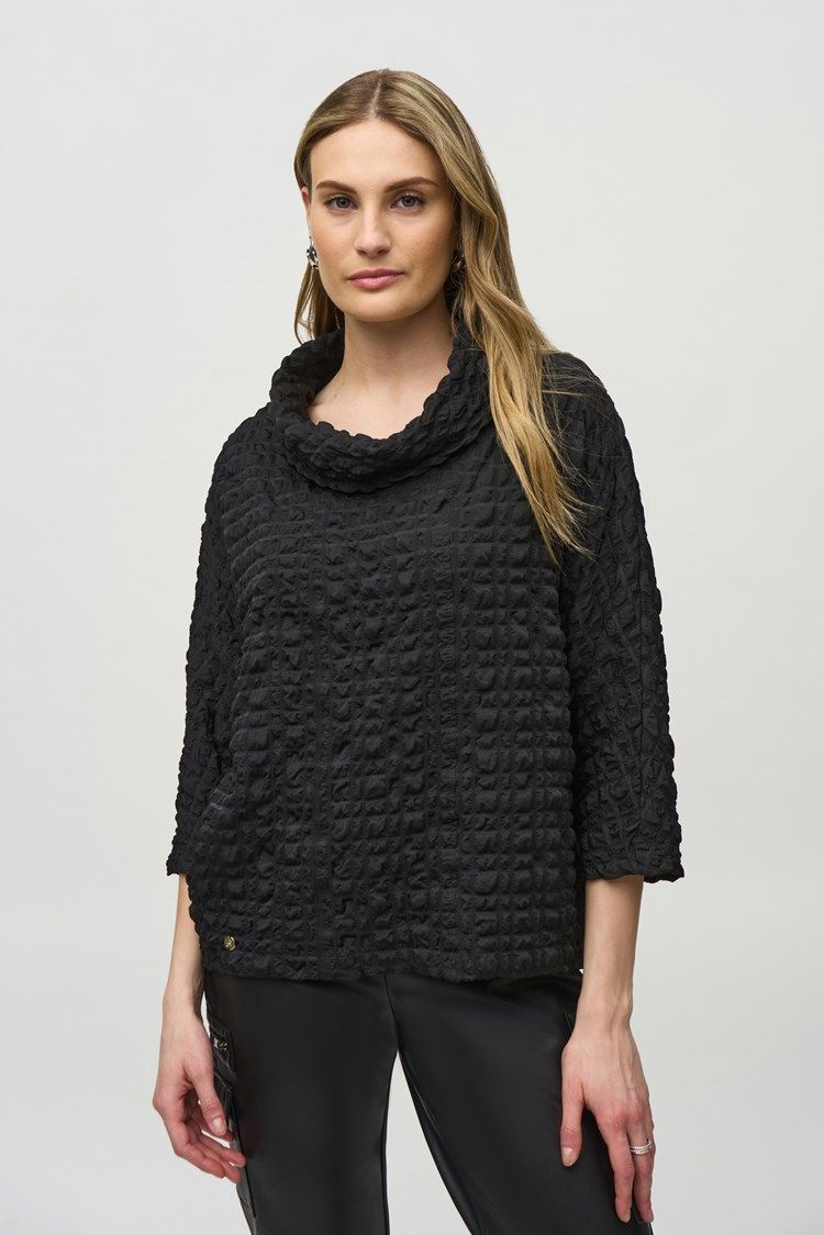 Woven Jacquard Boxy Top 244069 , Color: Empress, Size: 6