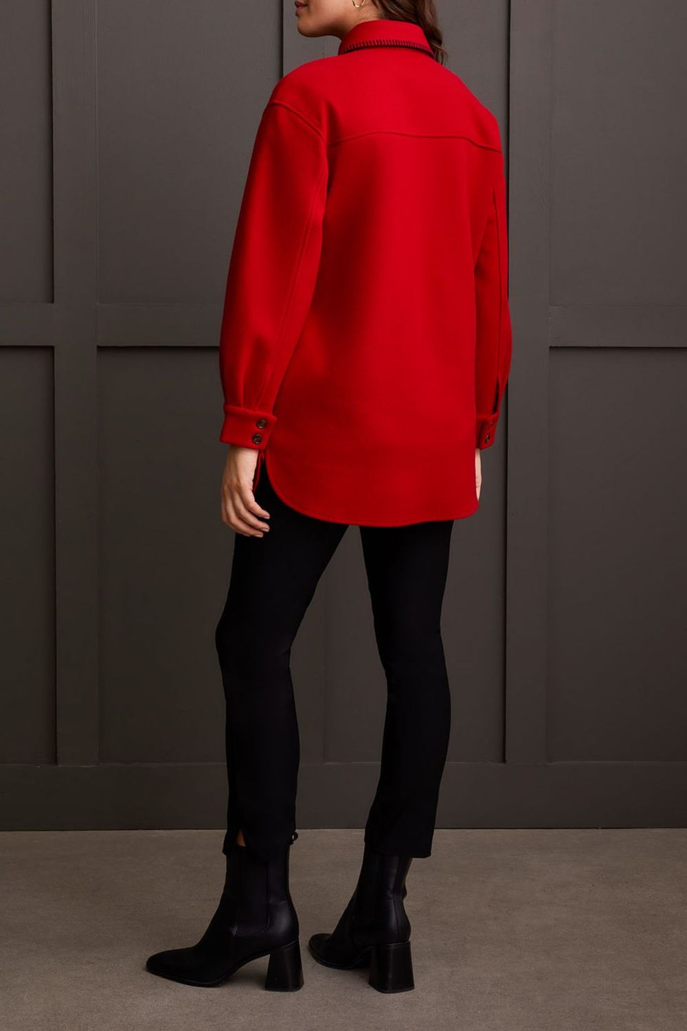 Button Front Coat With Blanket Stitch 1864O/3995