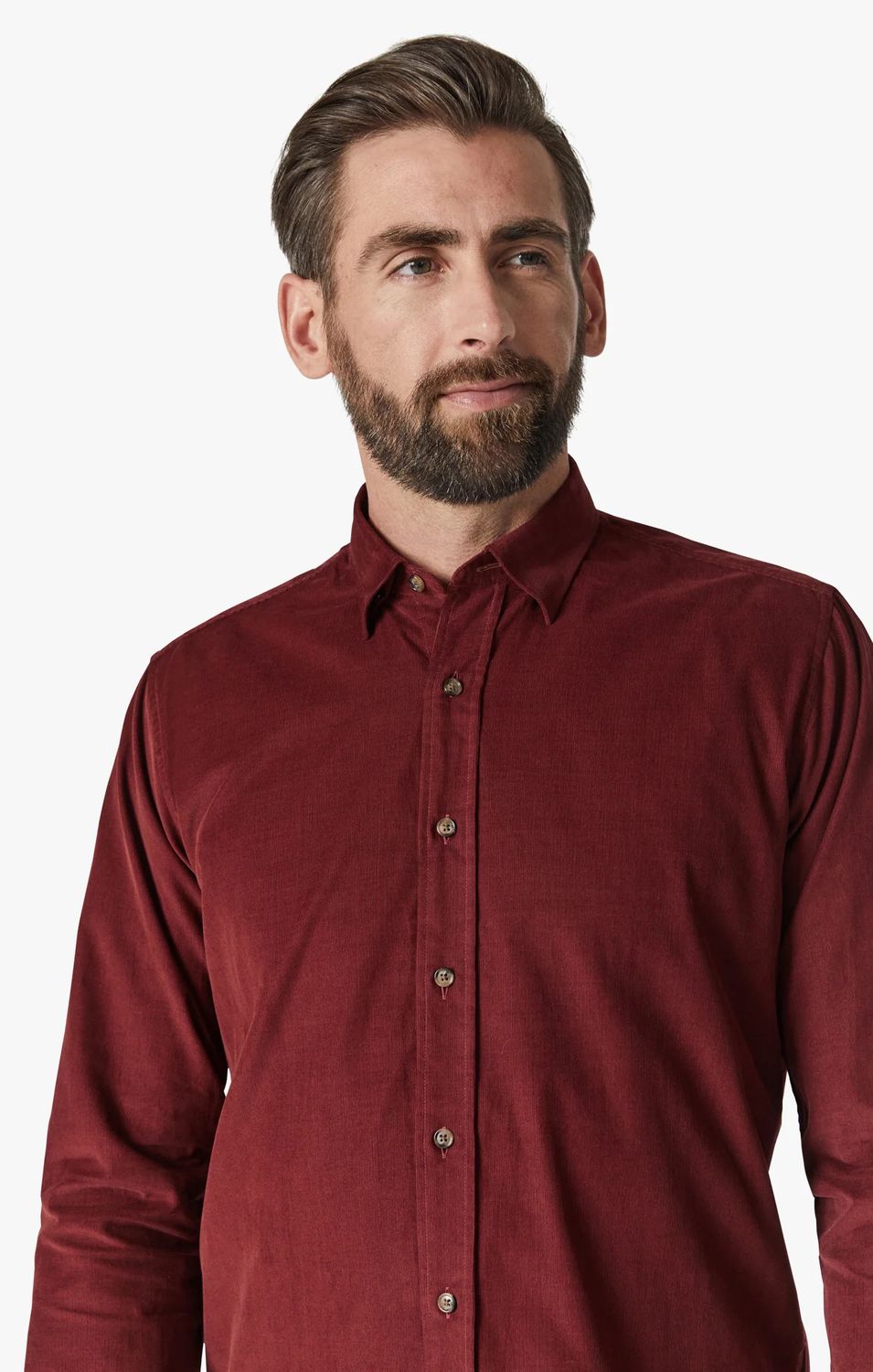 Corduroy Shirt H0210752, Color: Bordeaux, Size: M