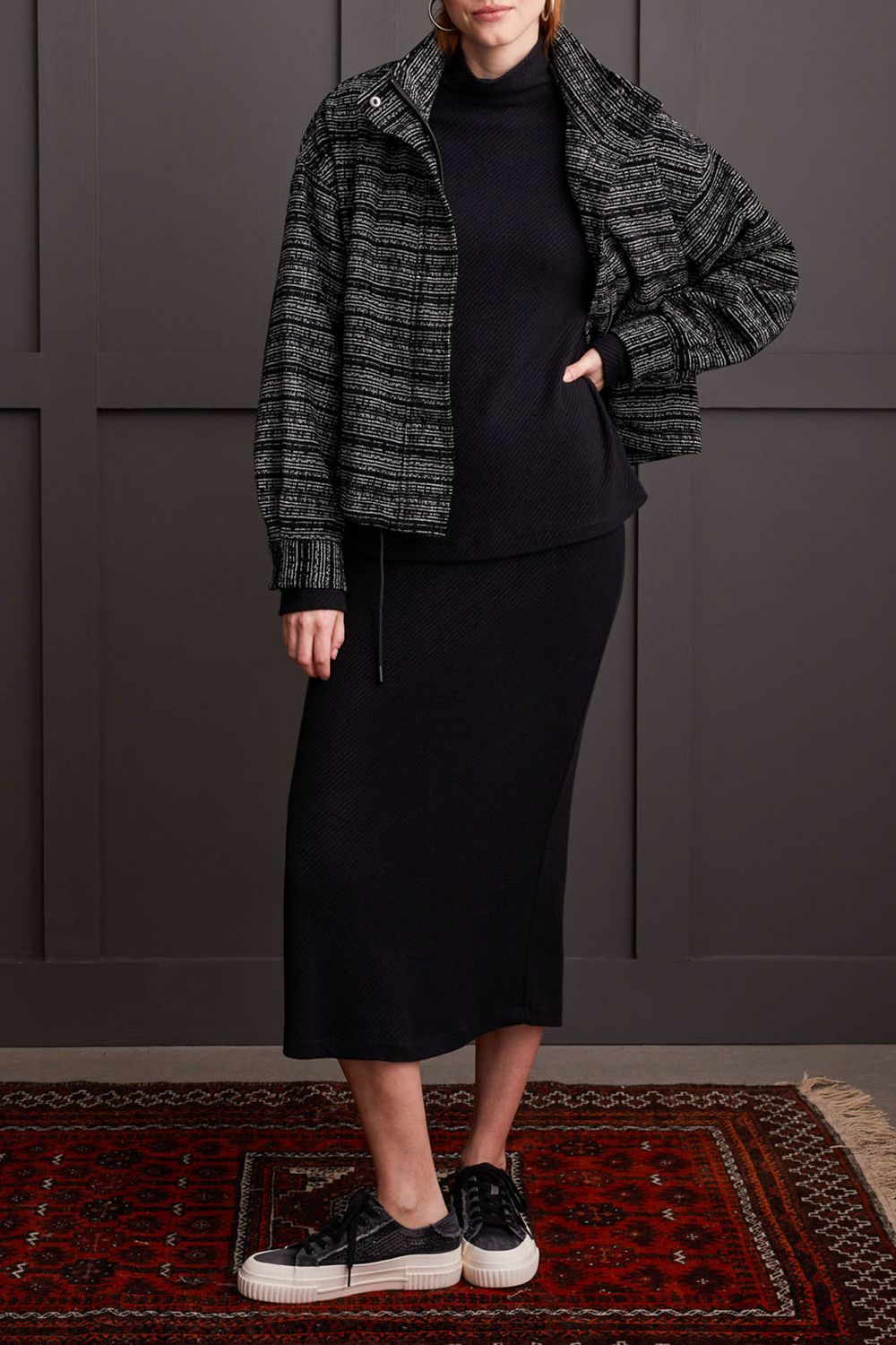 Pull On Skirt With Elastic WB 5659O/5157, Color: Black, Size: XS