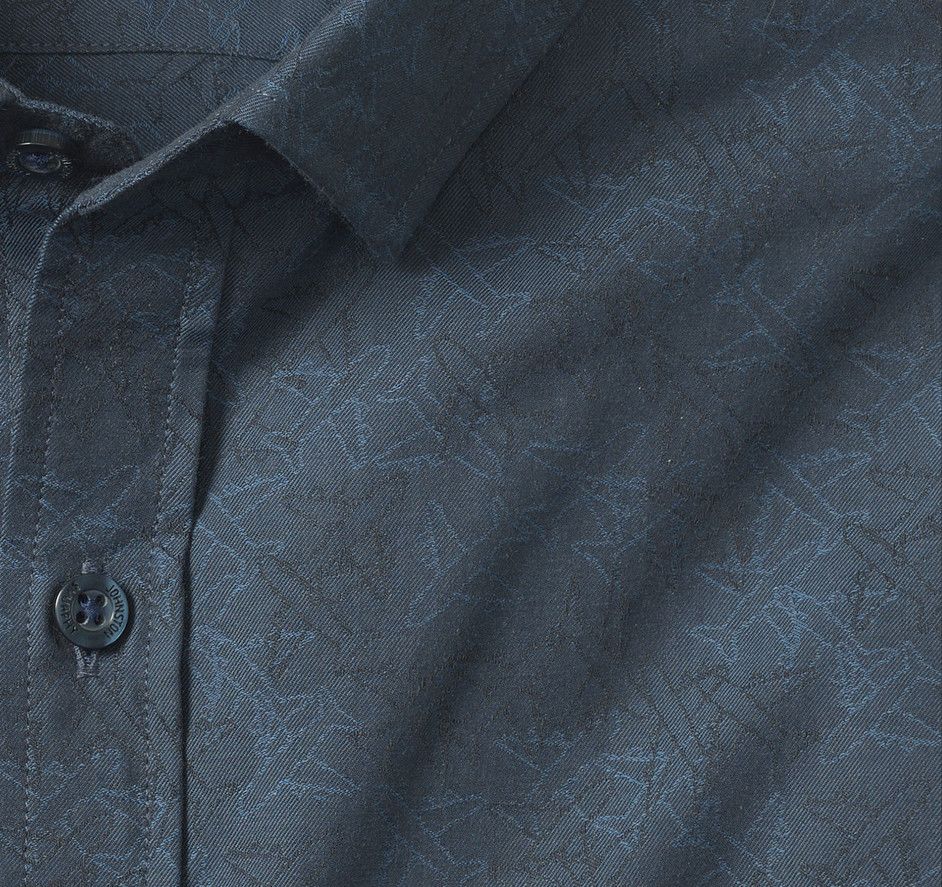 Long-Sleeve Jacquard Shirt 74-9592, Color: Navy Airplane, Size: M