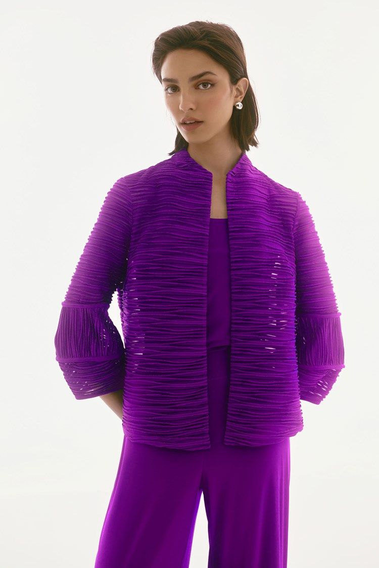 Open Front Ruched Jacket Style 251756