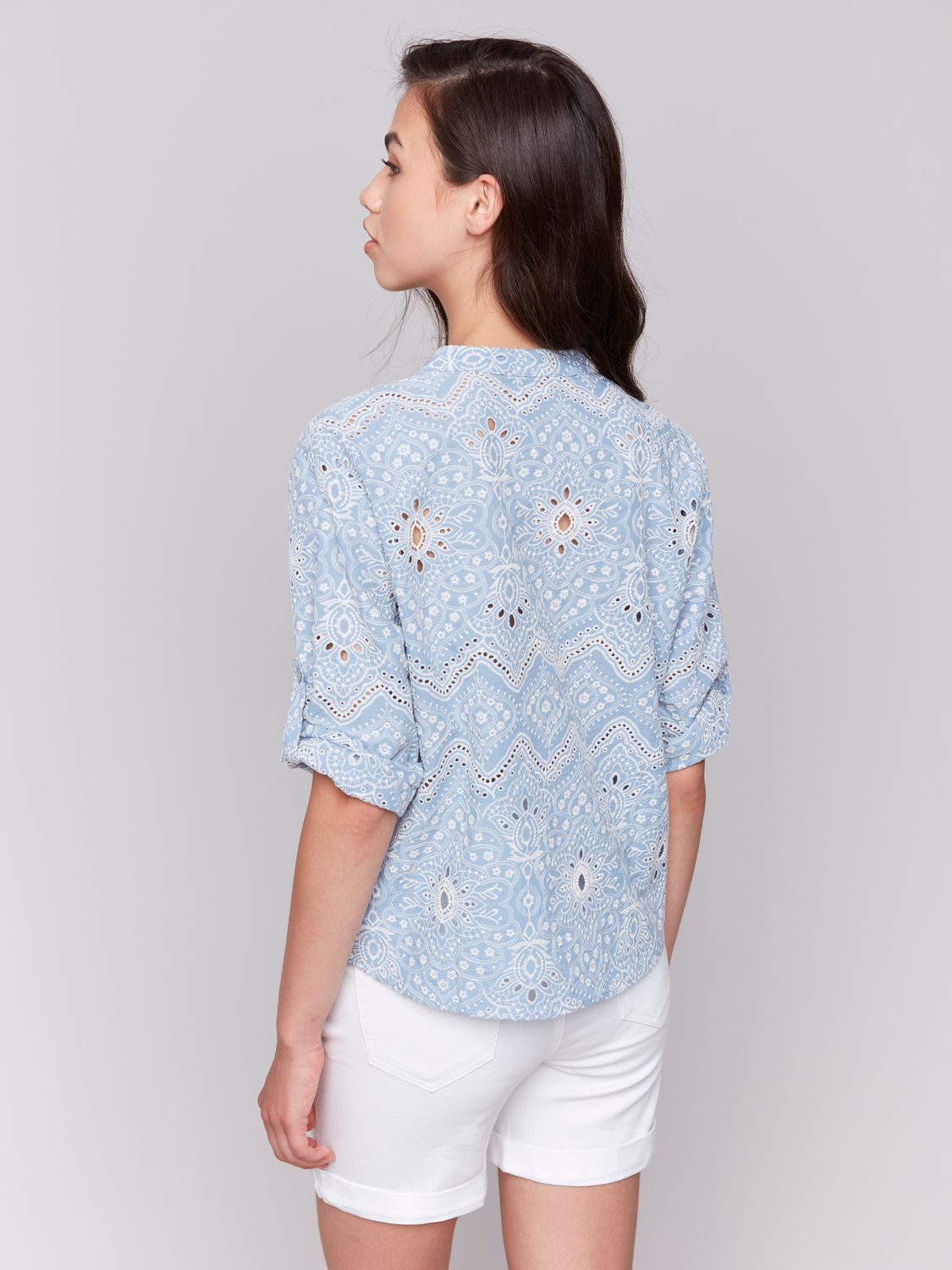 Shirt With Front Tie C4467E/266C, Color: Blueshell, Size: S