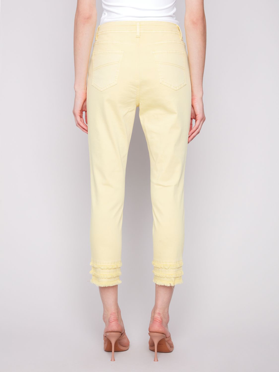 Frayed Hem Ankle Pant C5147T/618A, Color: Lemonade, Size: 2