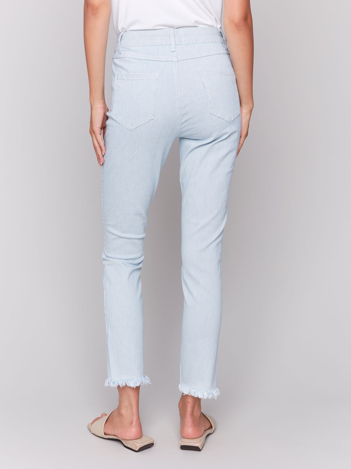 Printed Twill Ankle Pants C5139R/892B, Color: Stripes, Size: 2