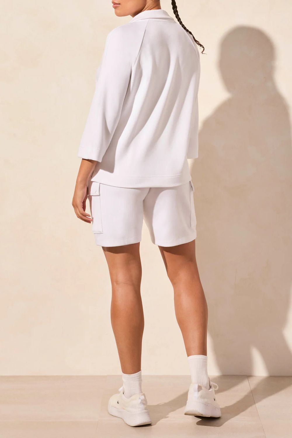 3/4 Sleeve Top With Side Slits 2137O/3390, Color: White, Size: XS