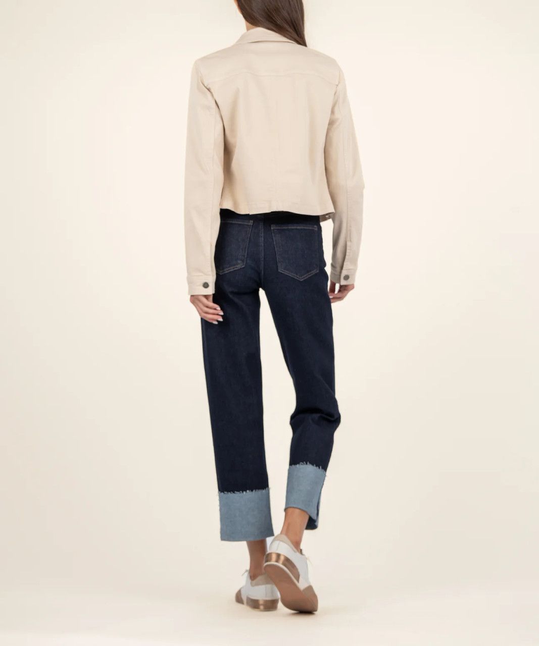 Fay High Rise Straight Leg Roll Up KP2177MA1, Color: Kindled, Size: 2