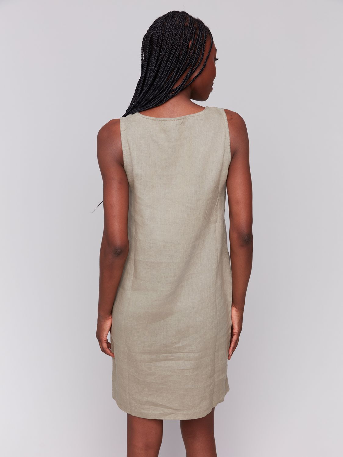 Linen Dress C3204S/229B, Color: Celadon, Size: S