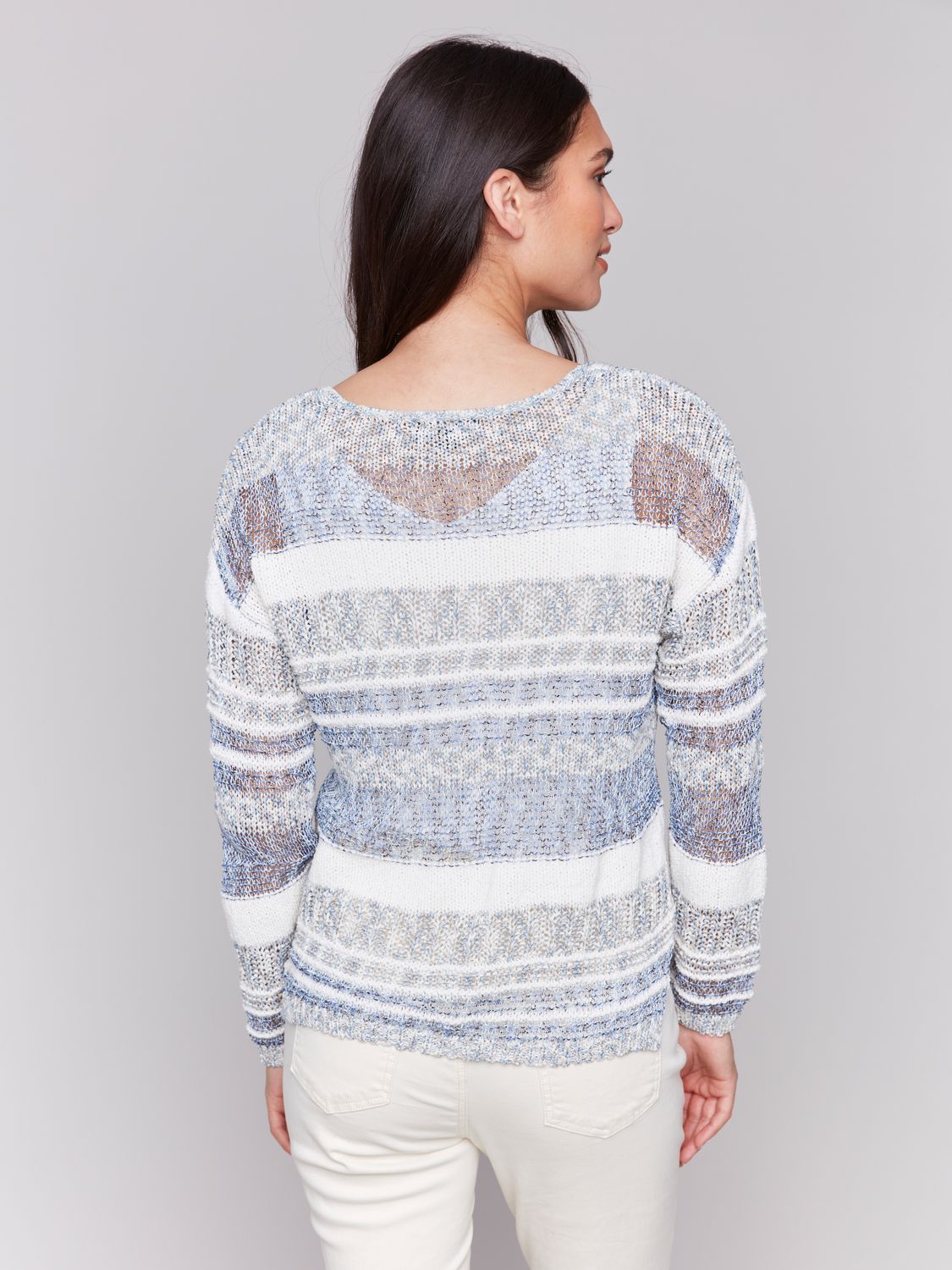 V Neck Sweater C2804/261C, Color: Denim, Size: S