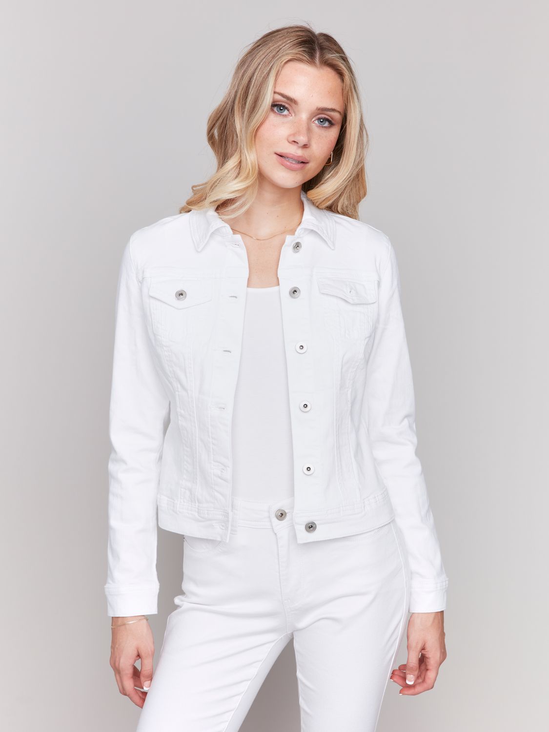 Denim Jean Jacket C6302T/615A, Color: White, Size: XS