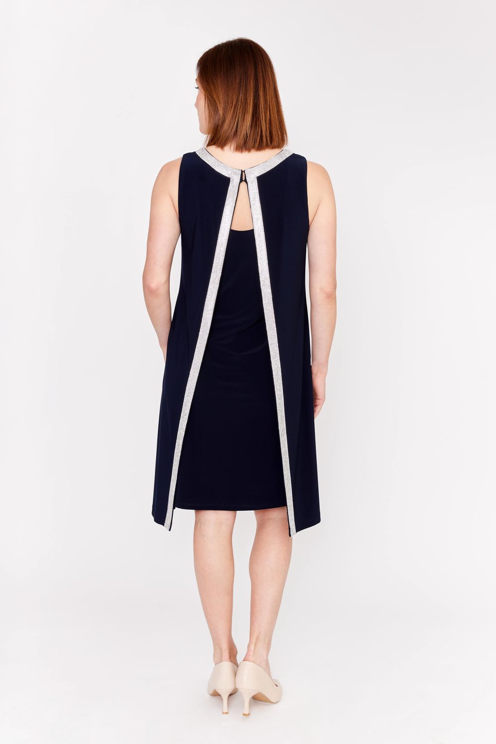 Knee-length A-line Dress Style 189224, Color: Navy, Size: S