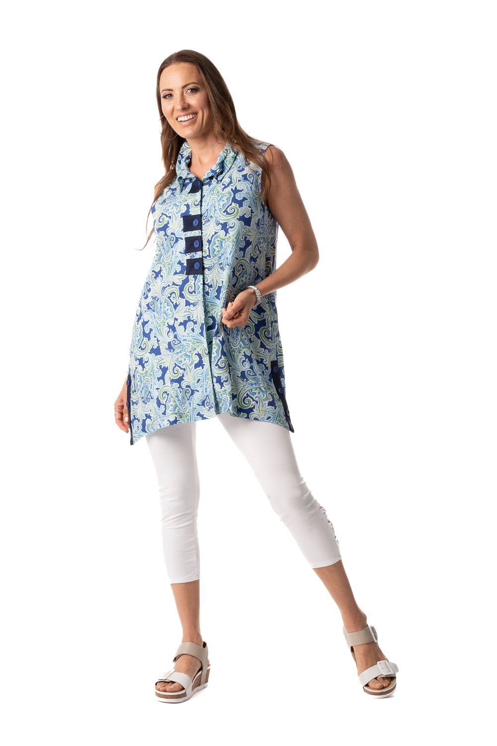 Top 596-4998, Color: Blue/Sage, Size: S