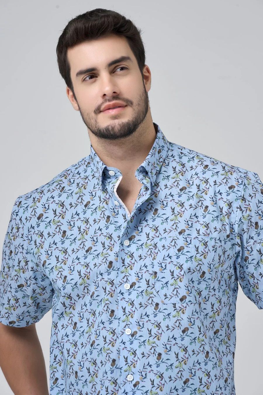 Short Sleeve Non Iron Sport Shirt, Color: Light Blue, Size: M