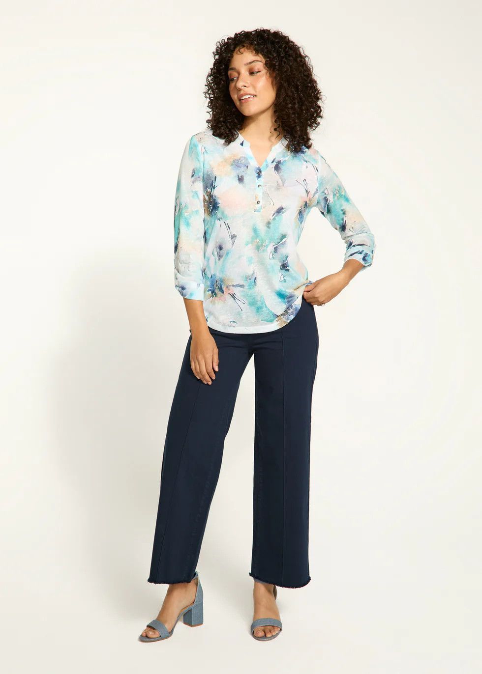 Tab Up Henley Top 3890451, Color: ALANI, Size: XS