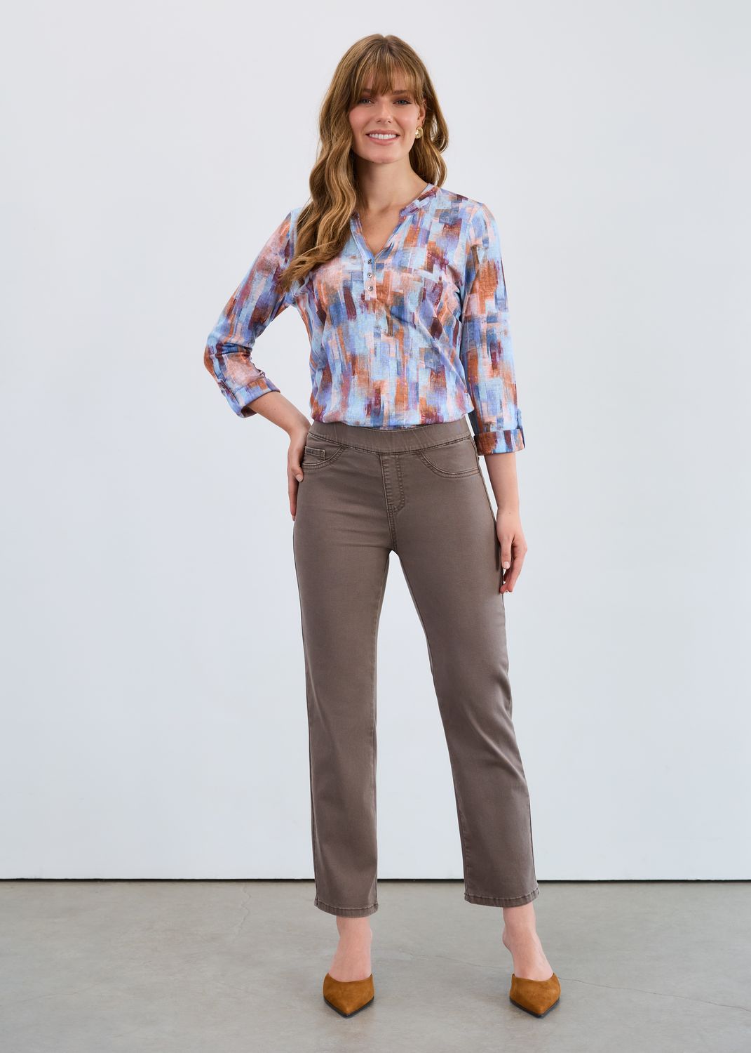 Henley Top 3771451, Color: Rookery, Size: S