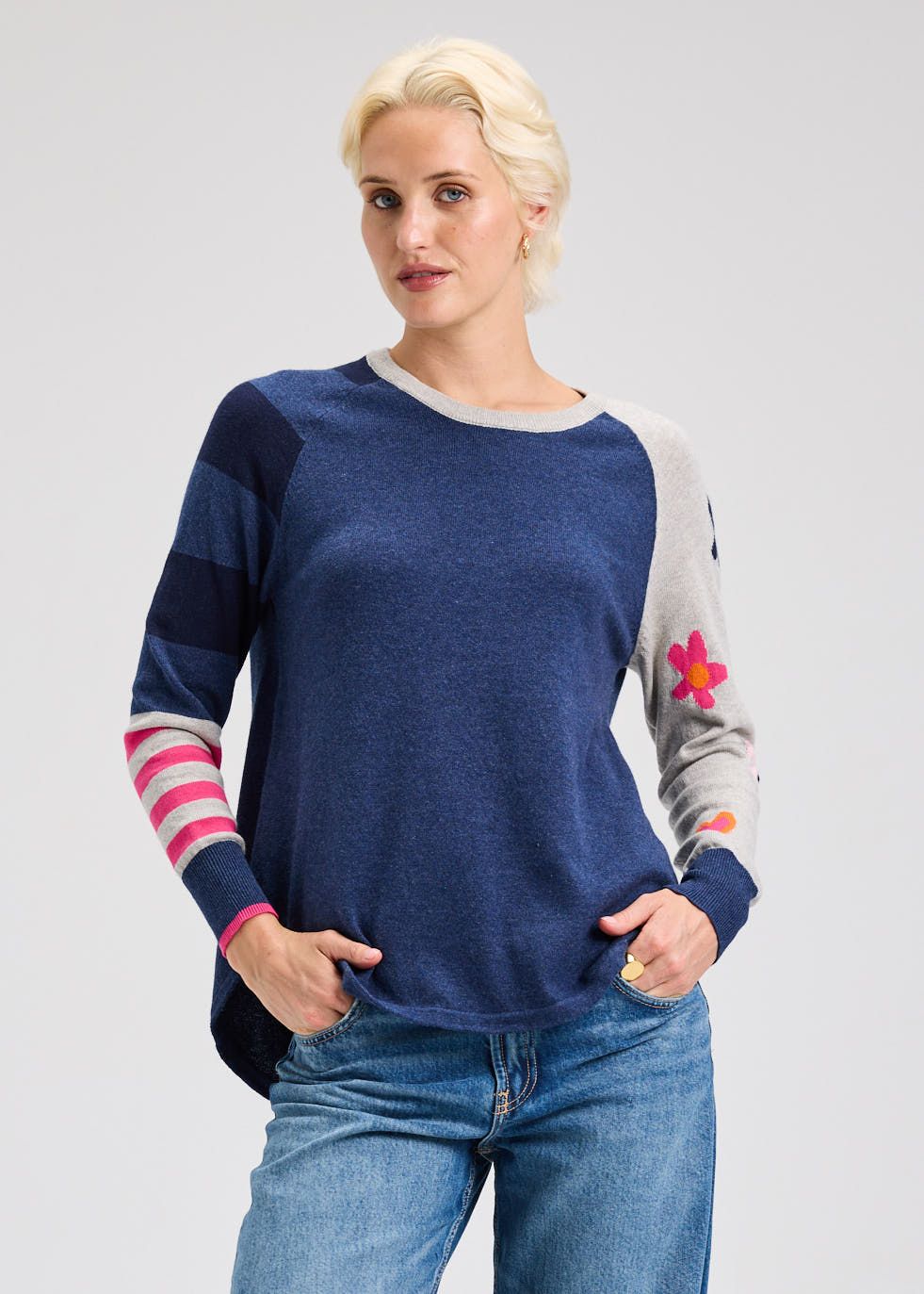 My Happy Sweater ZP7541U, Color: Denim, Size: XS