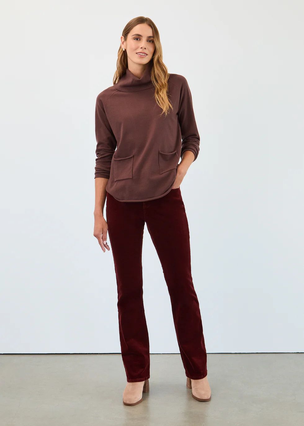 Cowl Neck Sweater 1492212, Color: Indigo, Size: XS