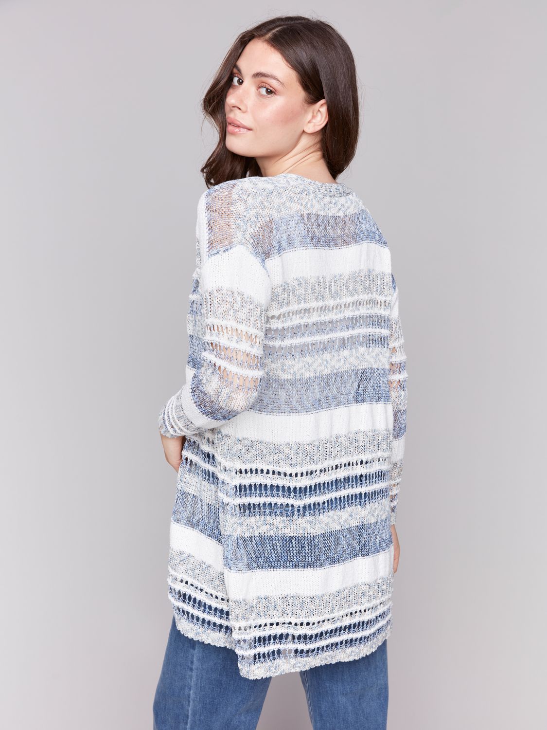 Novelty Cardigan C2813/281C, Color: Denim, Size: S