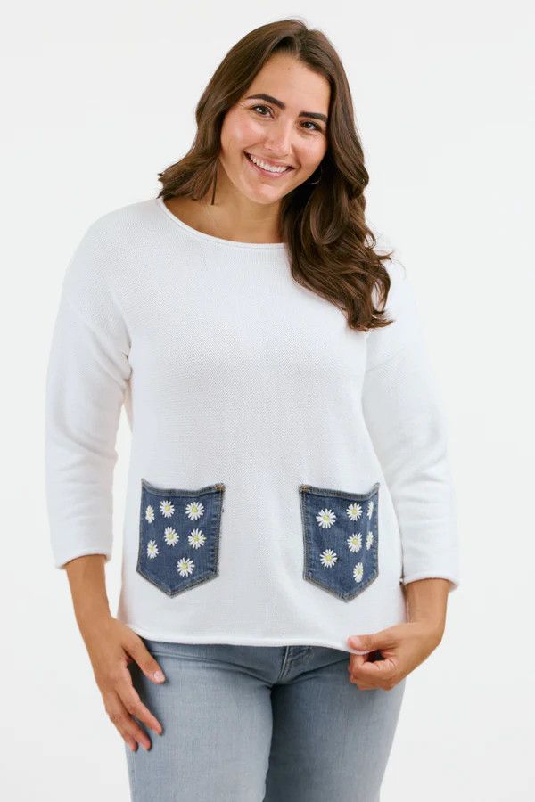 Daisy Pullover 5534, Color: White, Size: S