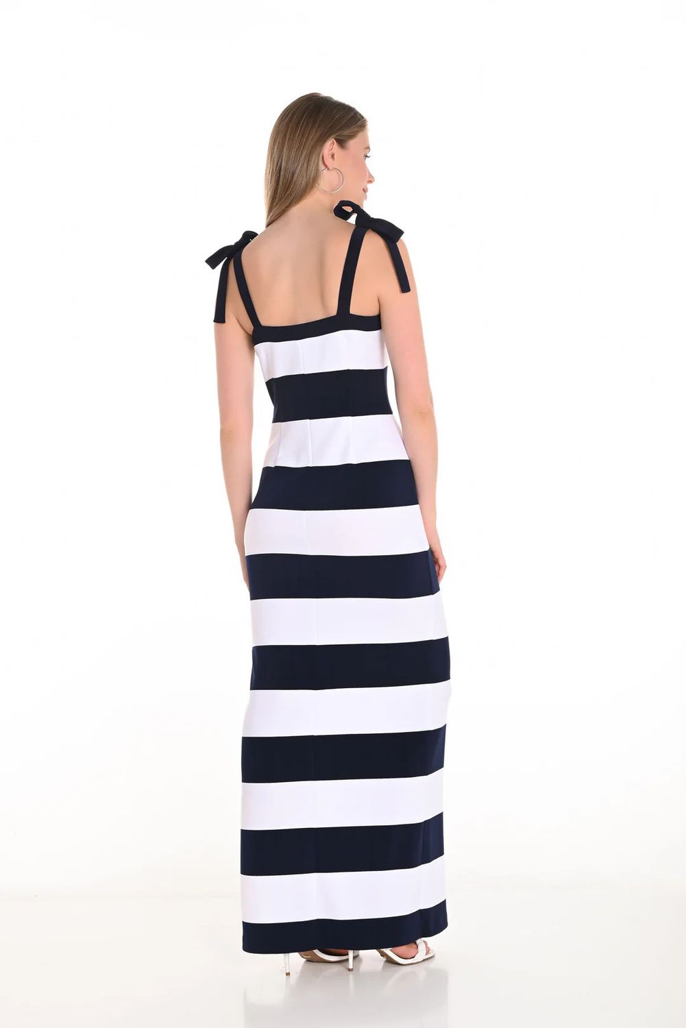 Navy/White Stripe Maxi Dress Style 251188, Size: 2