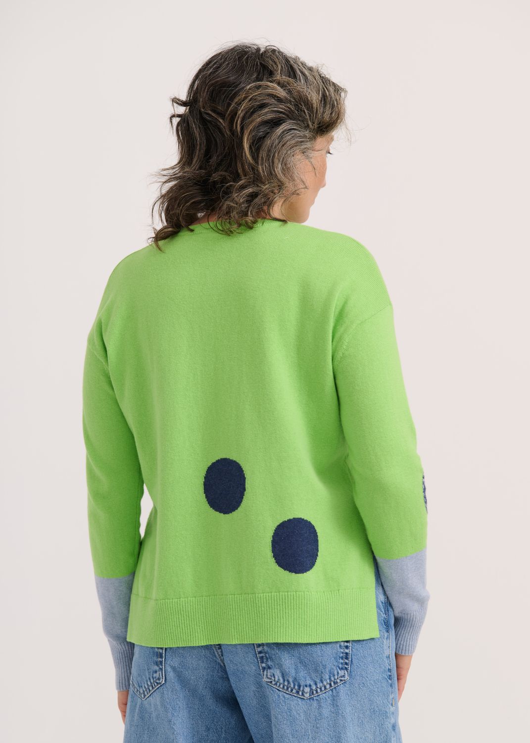 Spots Intarsia Sweater ZP7510U, Color: Hot Pink, Size: XS