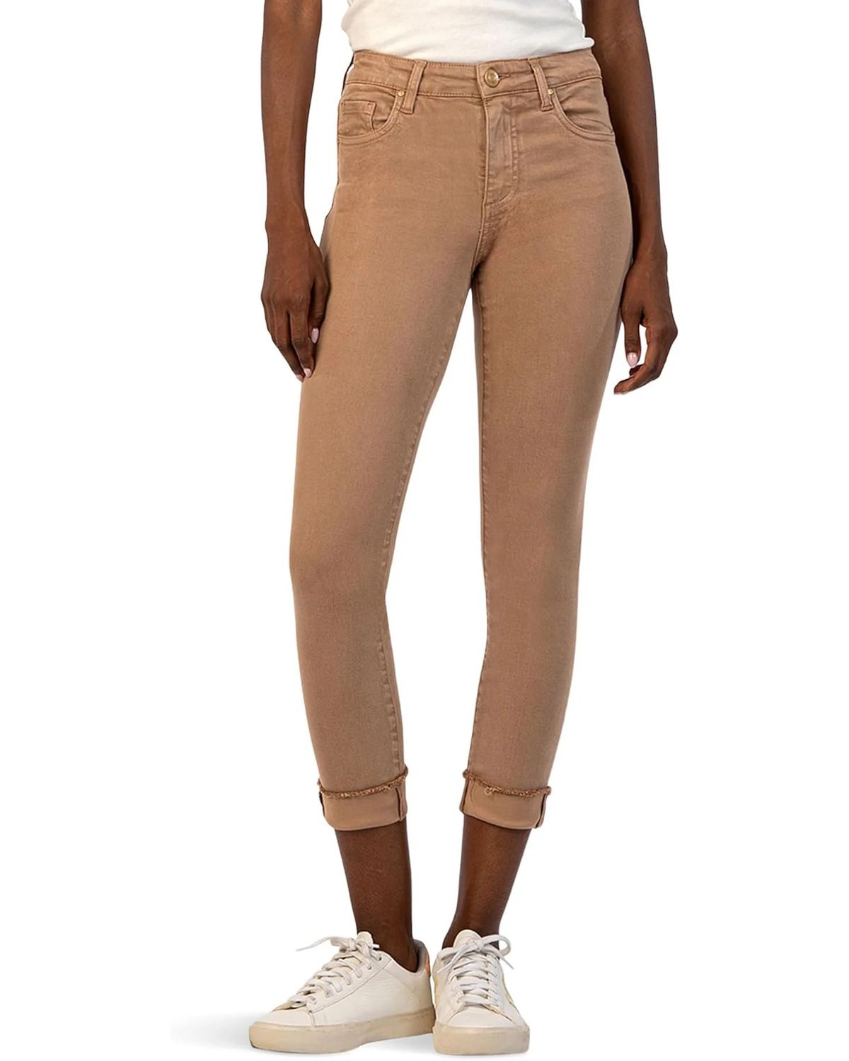 Amy Crop Straight Leg Roll Up KP0216MB1, Color: CAPUCCINNO, Size: 2
