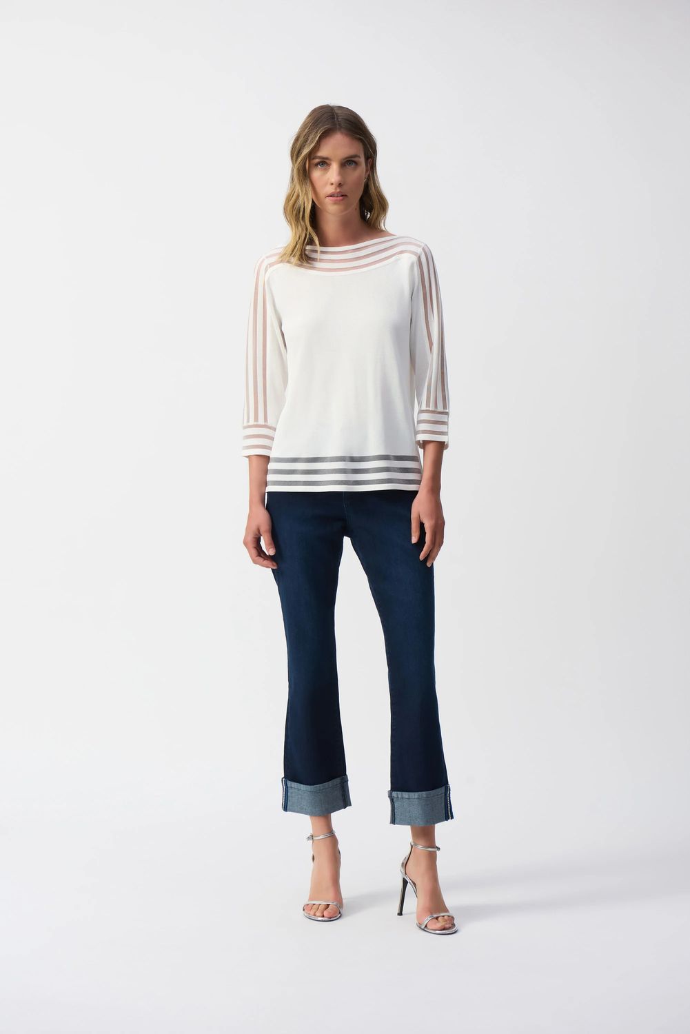 Slim Fit Cropped Jeans 251961, Color: Dark Denim Blue, Size: 8