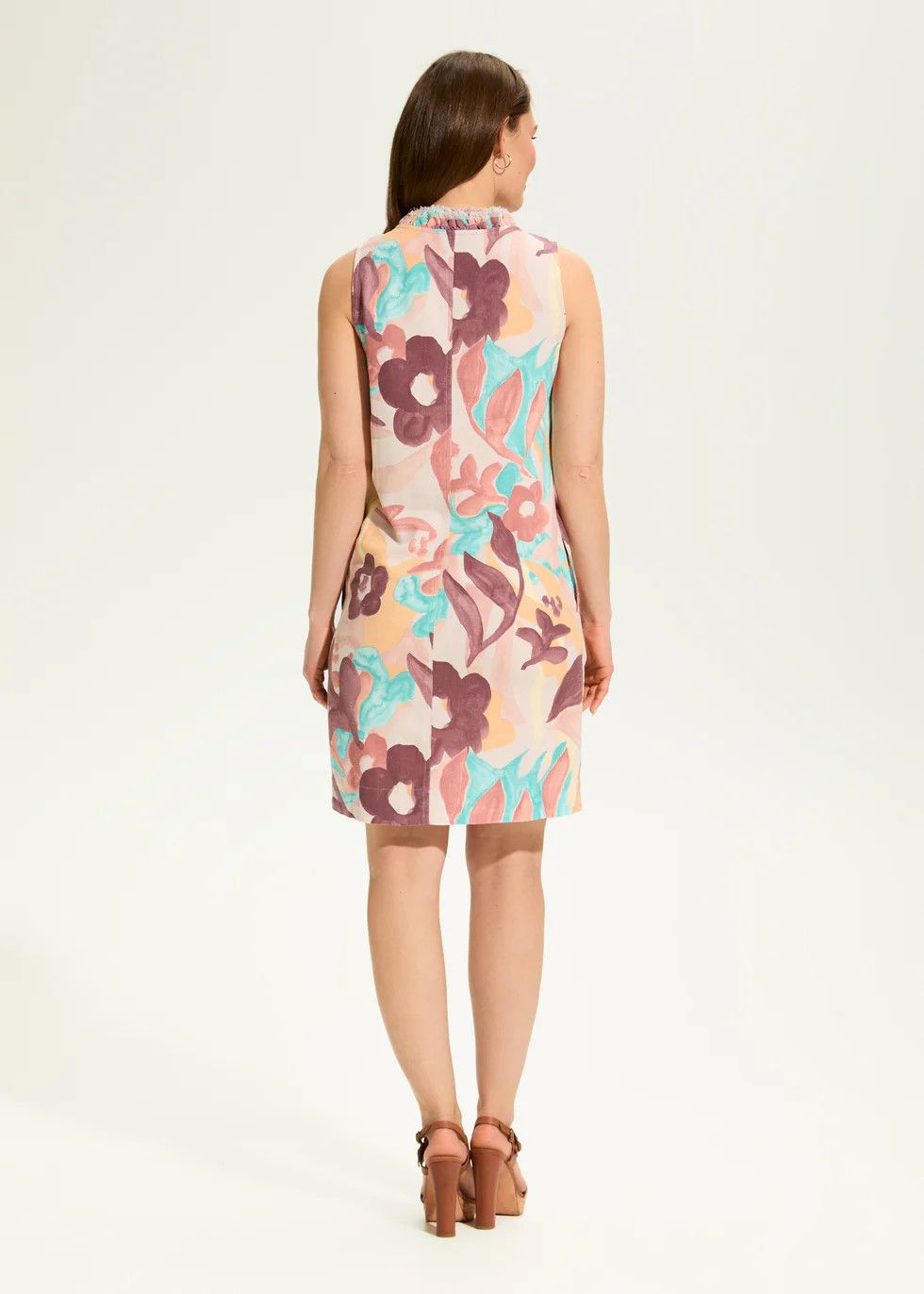 Linen Shift Dress 79000864, Color: Camo Floral, Size: S