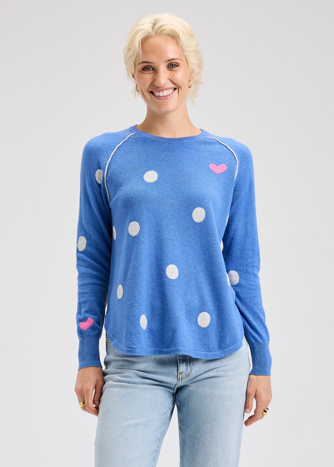 Spot The Love Sweater ZP7539U, Color: Chambray, Size: XS