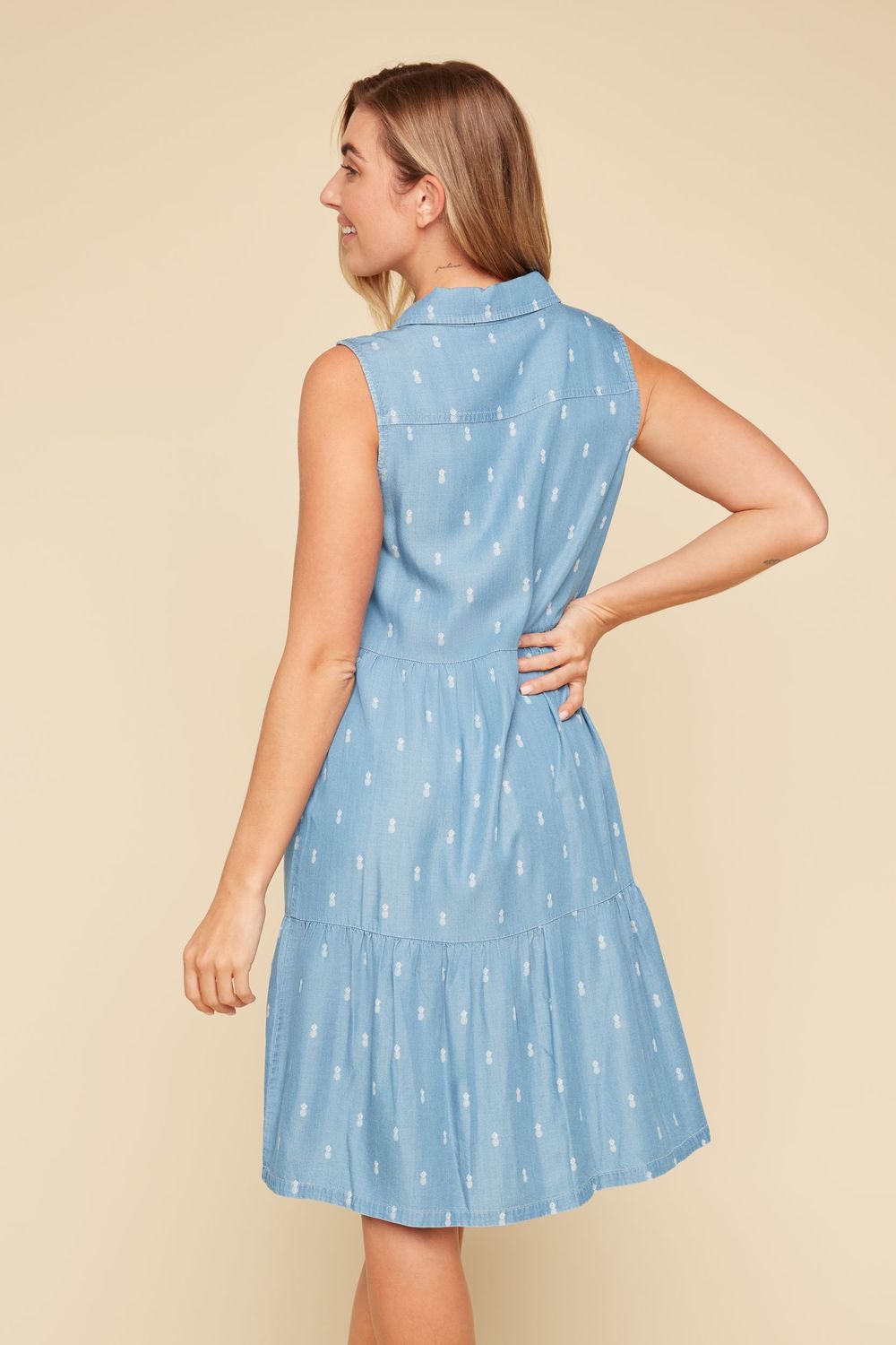 Woven Dress R4345 E3028, Color: Chambray, Size: XS