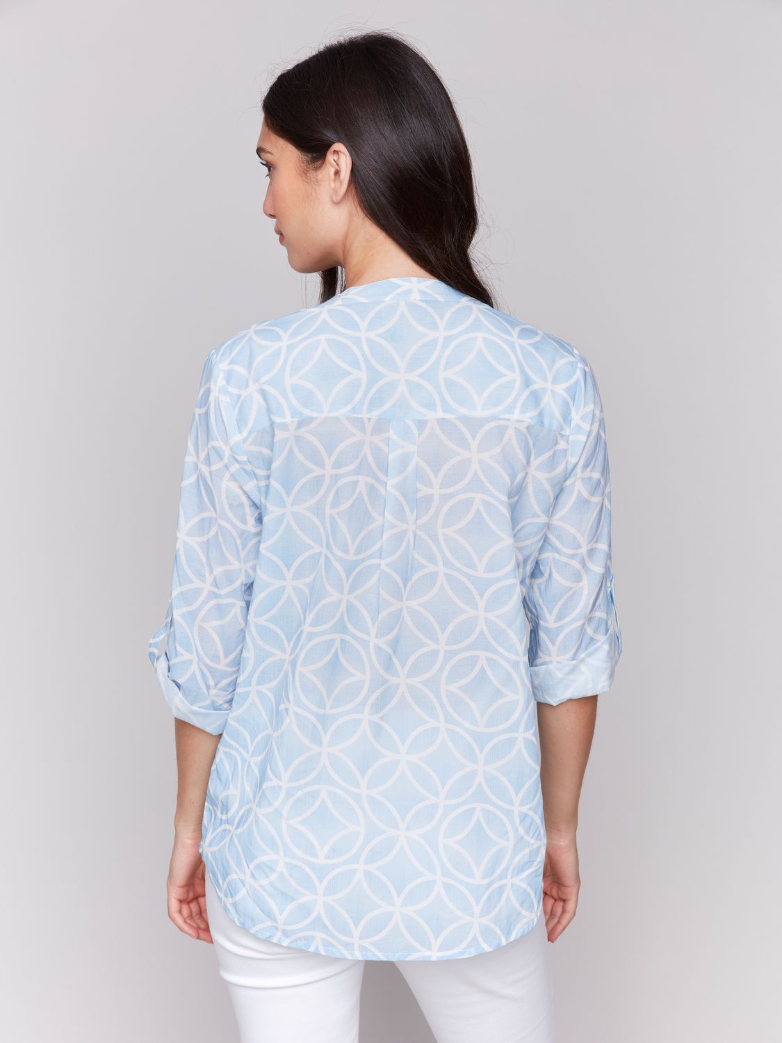 Printed Blouse C4188R/884B, Color: Bluebell, Size: S