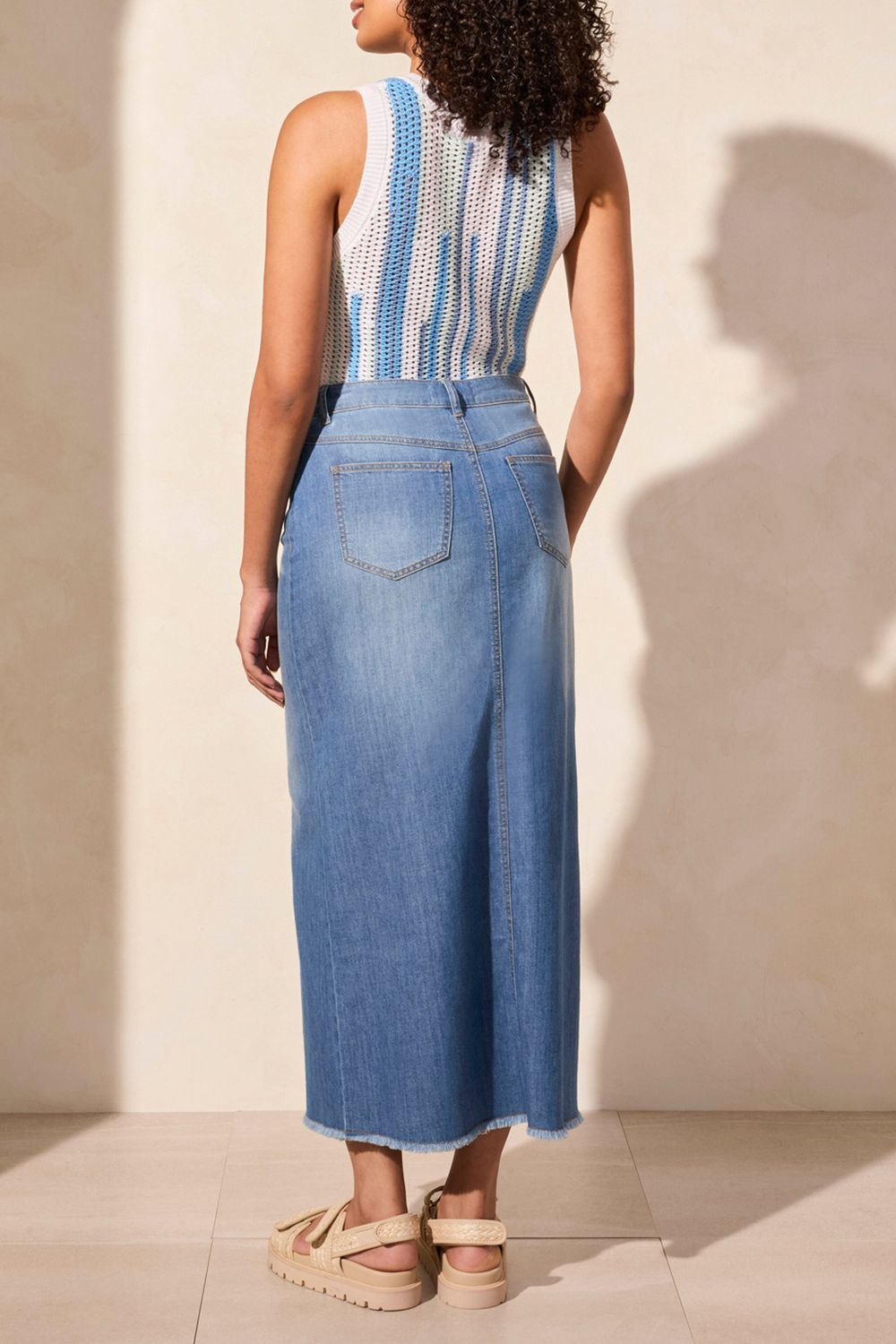 Full Length Denim Skirt 5407O/4984, Color: Coastline, Size: 2