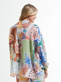 Summer Water Garden Shirt ZP7471U , Color: Multi, Size: S