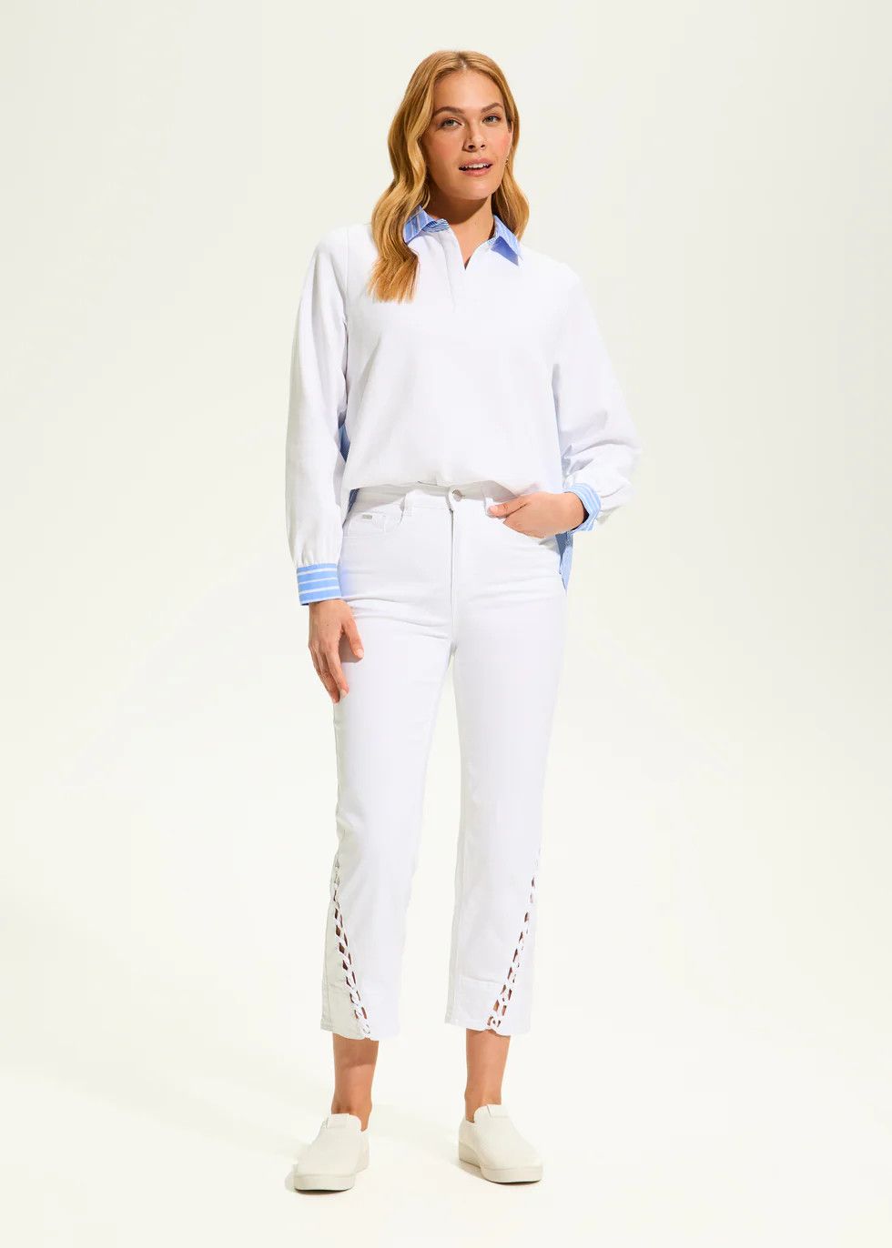 Suzanne Straight Crop 6995511, Color: White, Size: 4