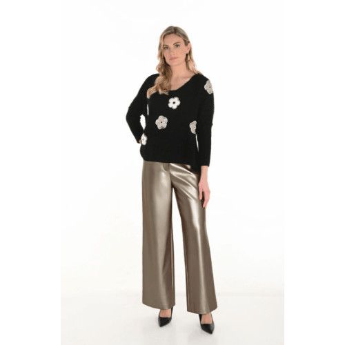Metallic High Waisted Trouser 253875, Size: S
