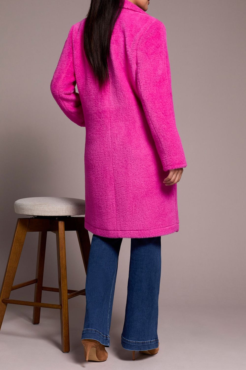 Button Front Lined Coat 2285O/8303, Color: Pink Flambe, Size: S