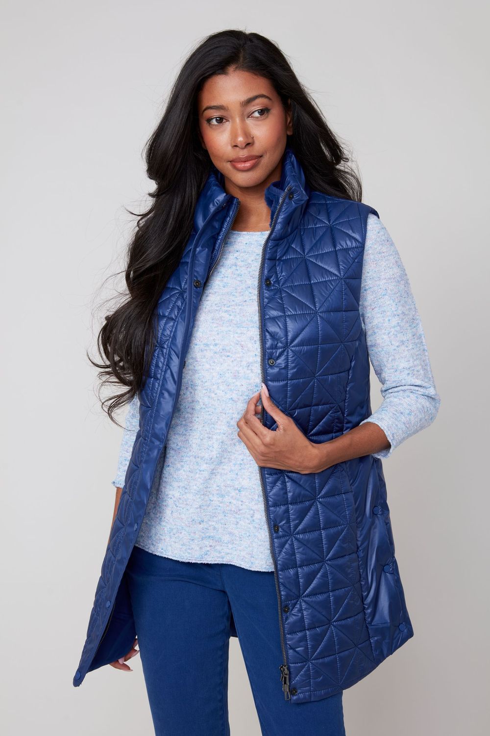 Quilted Vest R3905L E3034, Color: Oyster, Size: XS