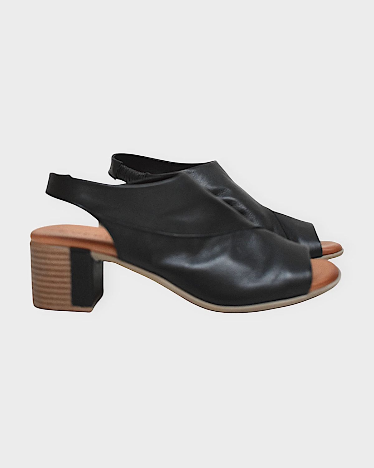 Phoenix 01 Black Leather Sandal, Color: Black, Size: 36
