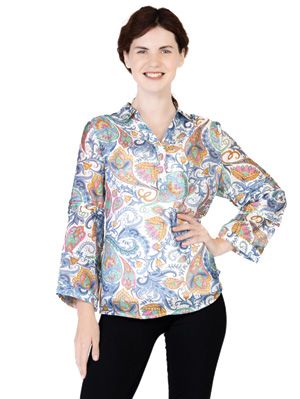 PLEATED SLEEVE TOP V8184